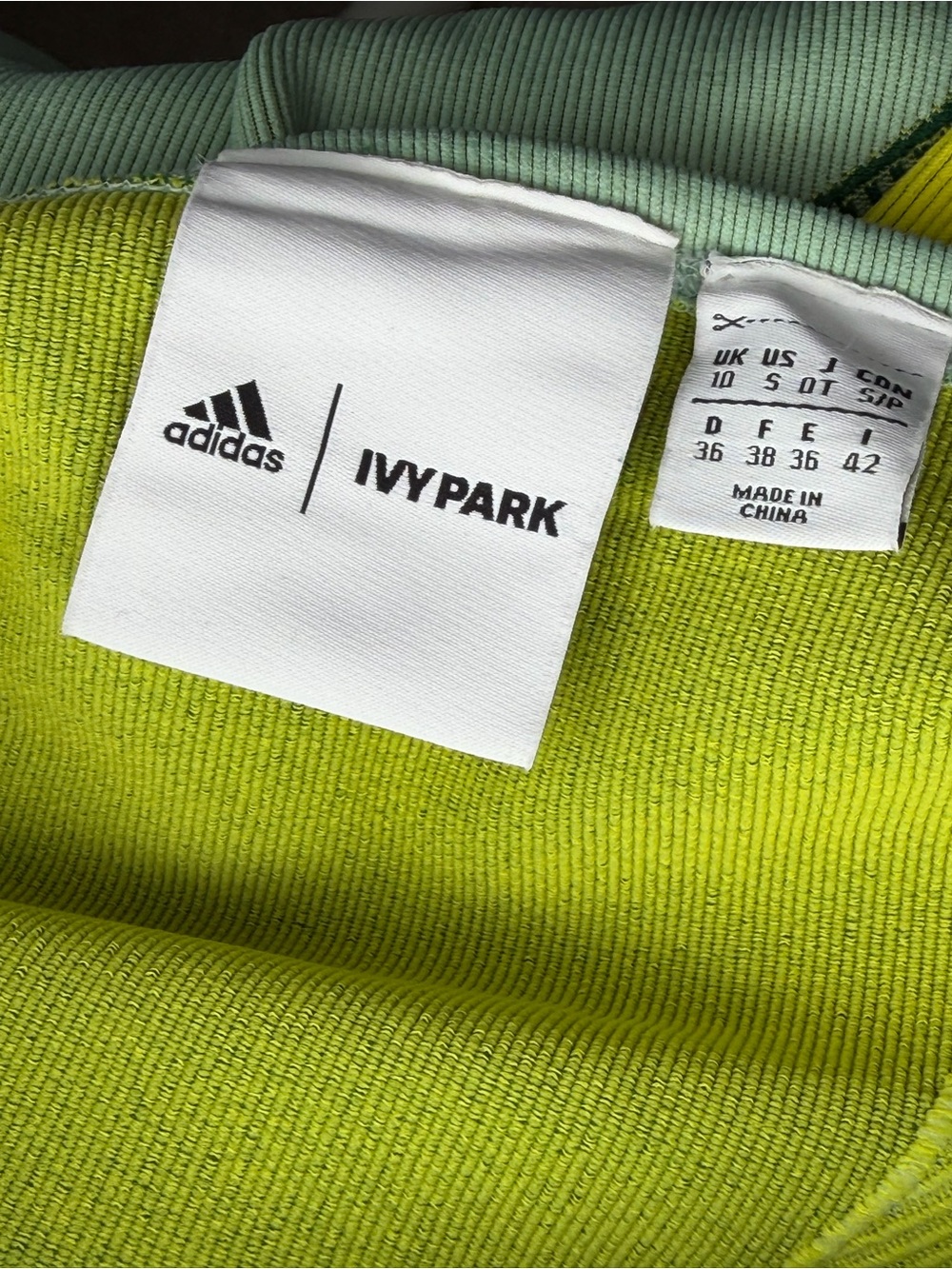 Adidas x IVY PARK Compression Bodysuit Catsuit Jumpsuit Green Yellow Women’s S - Picture 6 of 9